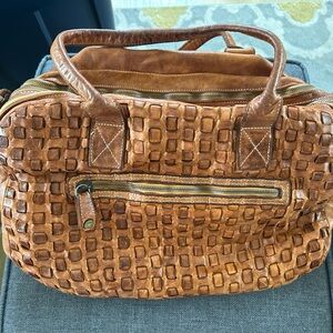 Langelloti Camel large tote bag/purse. Made in Italy. Genuine leather.